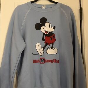 Disney Blue Crewneck Sweater with Mickey Mouse Design